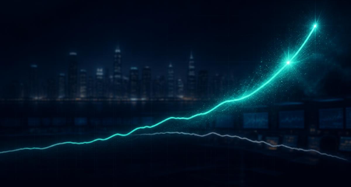 Two diverging market lines over a dark trading-floor backdrop: a bright rising crypto line against a flat, drifting equity line, August 2026