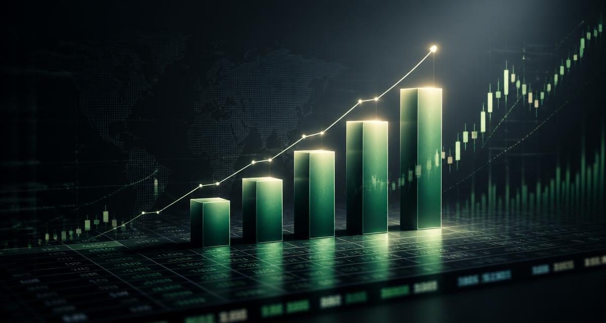 Rising quarterly earnings bar chart illustrating Palantir Q2 2026 revenue and EPS results